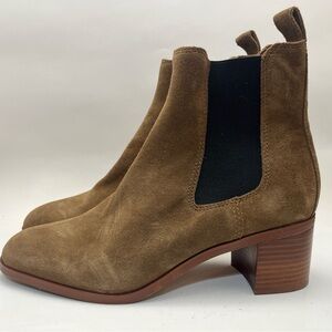 Steve Madden Rhiannon Chelsea Boot Women Brown Black Nubuck Leather Size 11M New